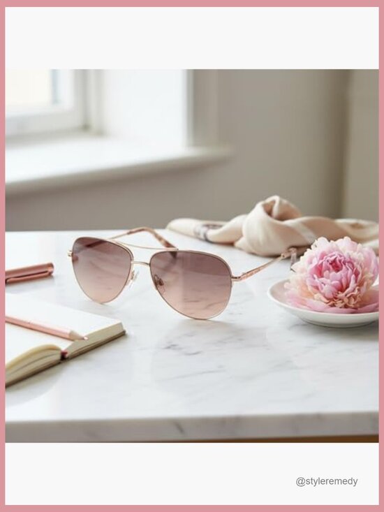 Metal Frame Aviator Sunglasses UV400 Protection Half-Rim main image 4